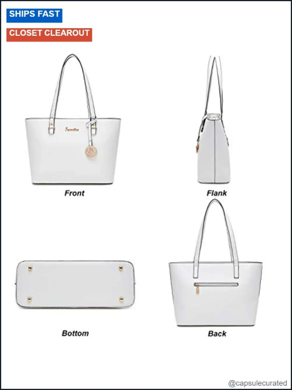 Women's Faux Leather Satchel Tote Set with Wallet and Clutch